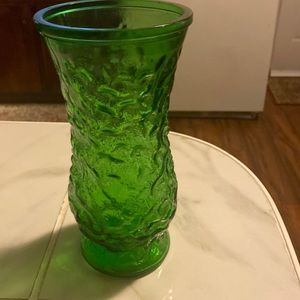 Vintage green Hoosier glass vase